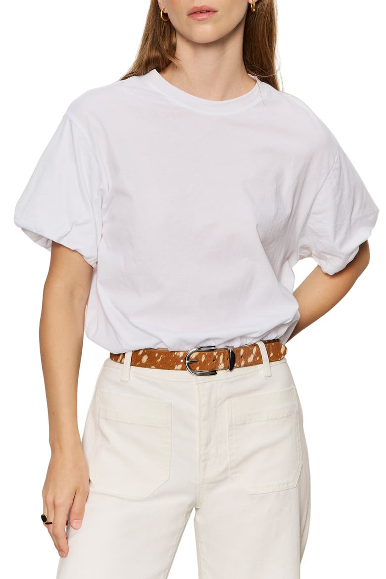 Pleated Bubble Top, Main, color, WHITE