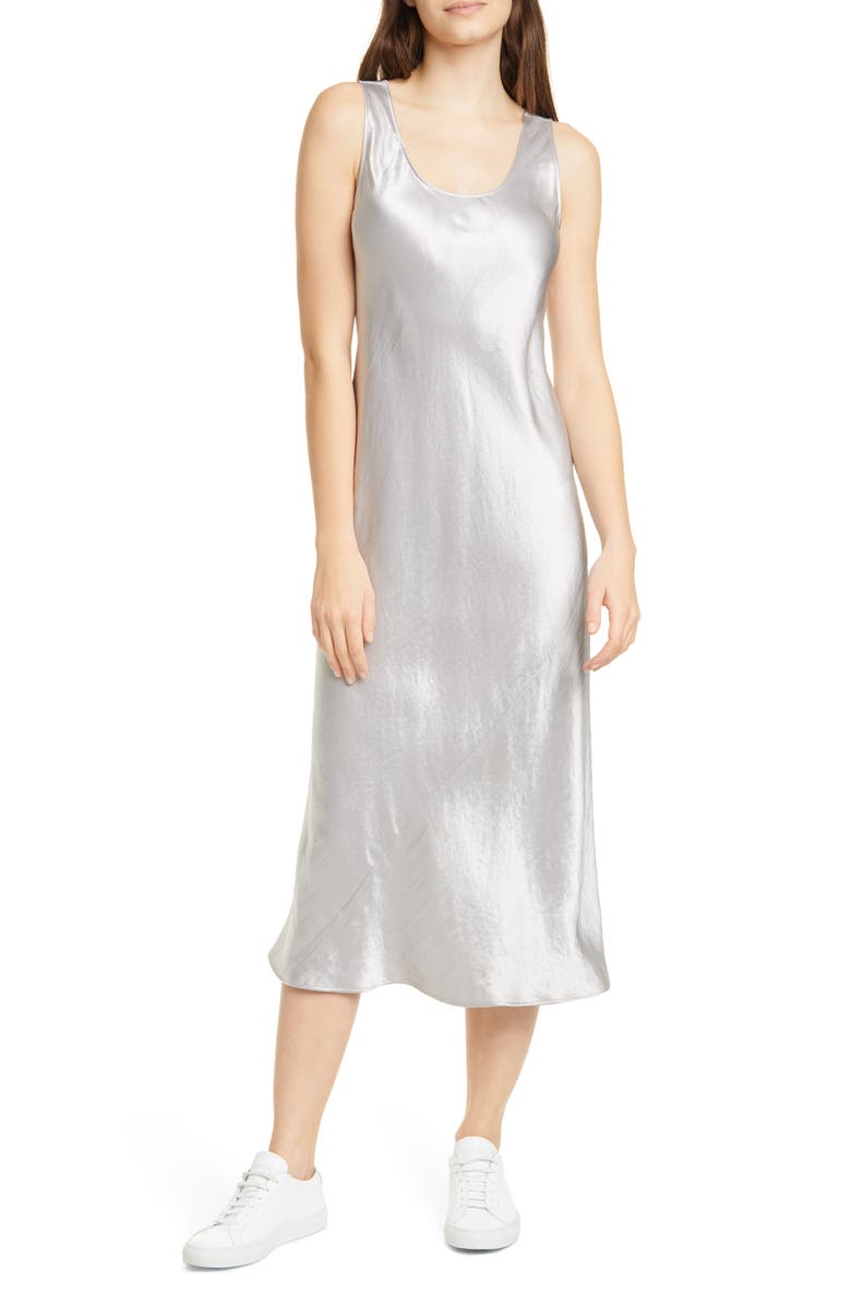 Max Mara Leisure Talete Satin Midi Tank Dress, Main, color, 