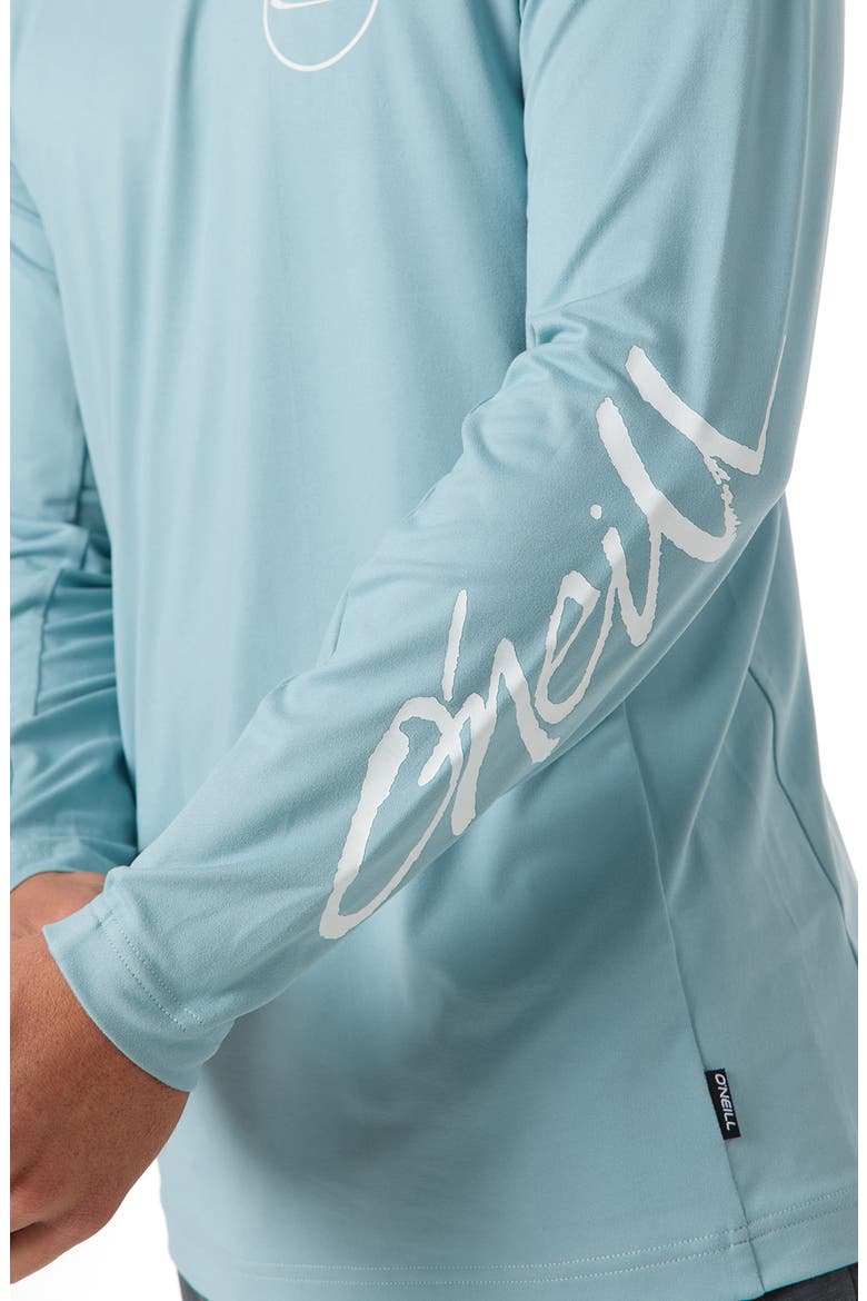 Logo UPF Long Sleeve Performance Graphic T-Shirt, Alternate, color, STONE BLUE