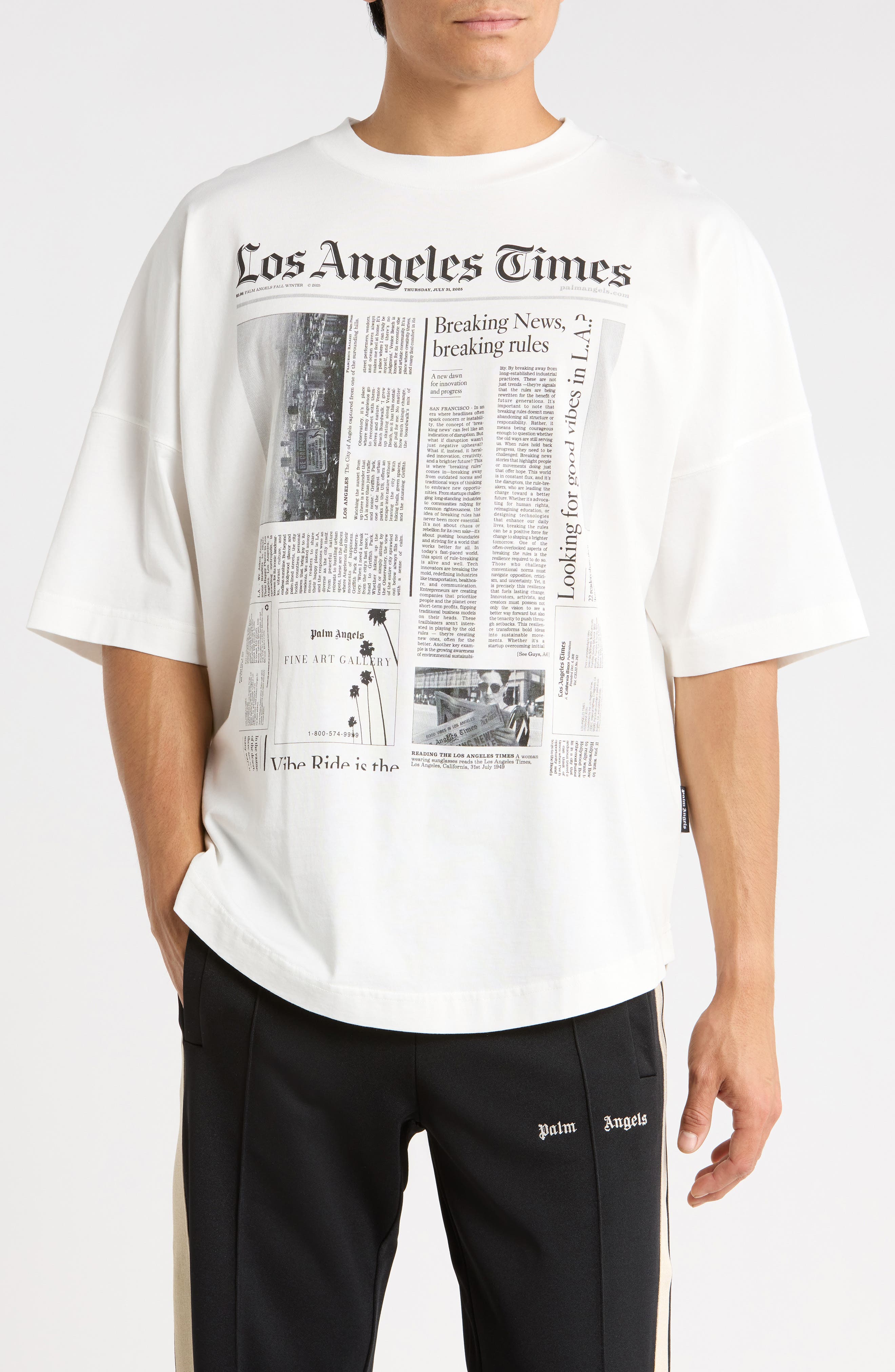 LA Times News Oversize Graphic T-Shirt
