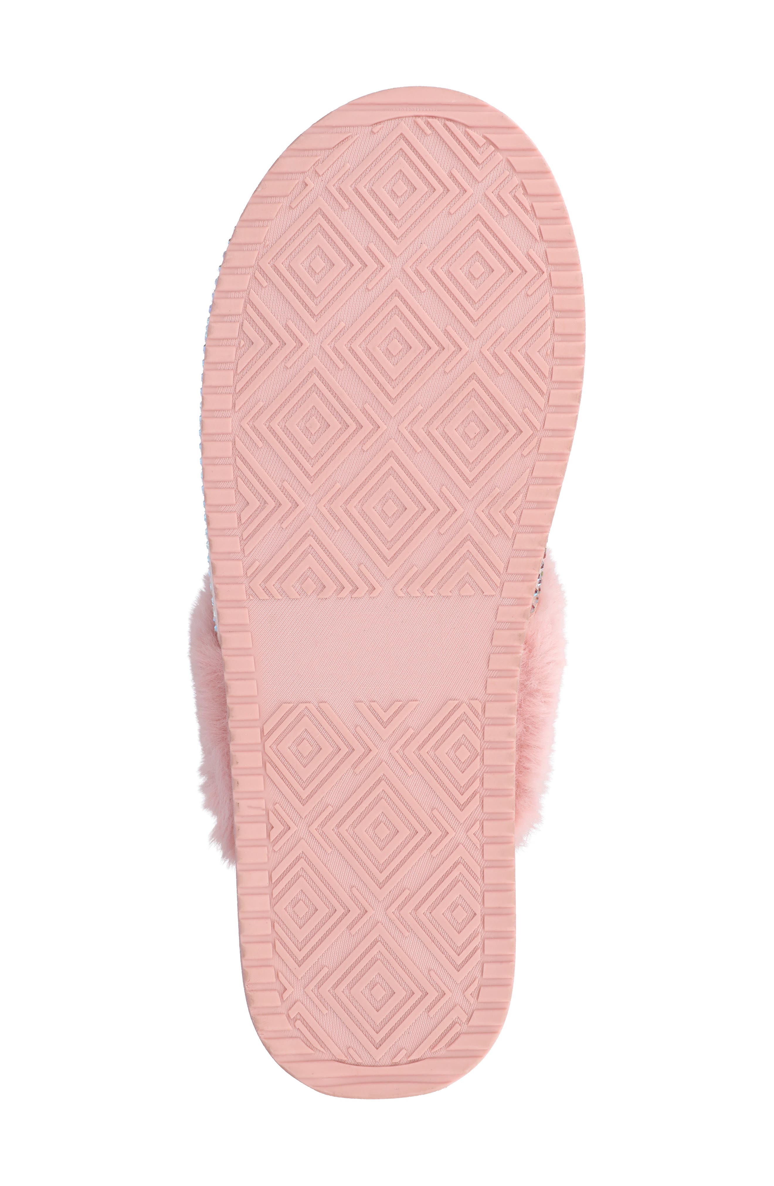 Journee Collection Ember Faux Shearling Slipper, Alternate, color, Pink