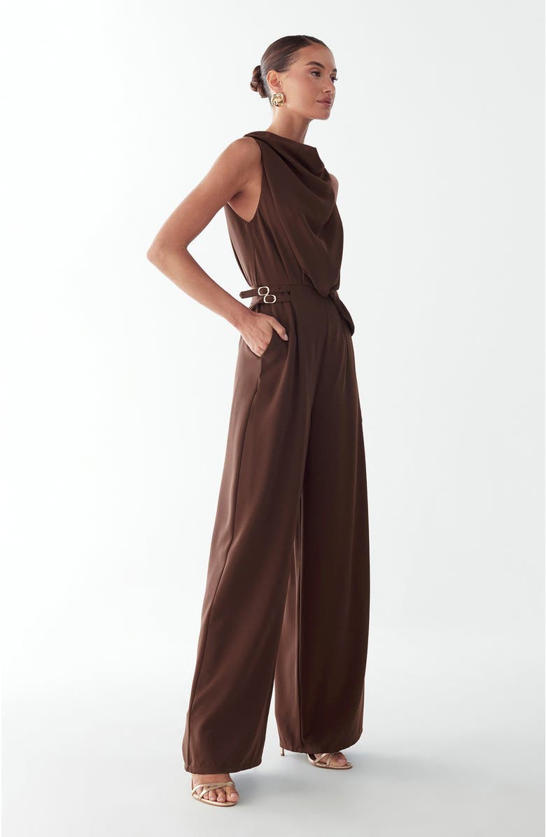 BWLDR Dalia Jumpsuit, Alternate, color, Chocolate