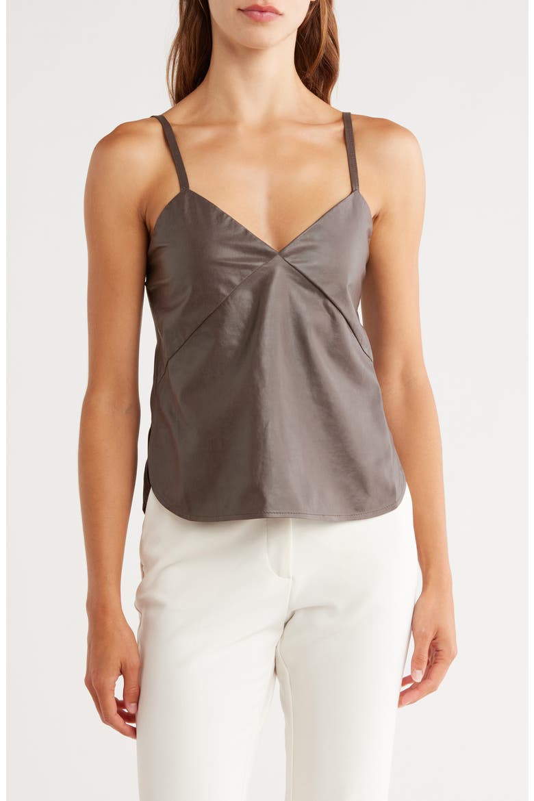 Campbell Leather Camisole, Main, color, FUDGE