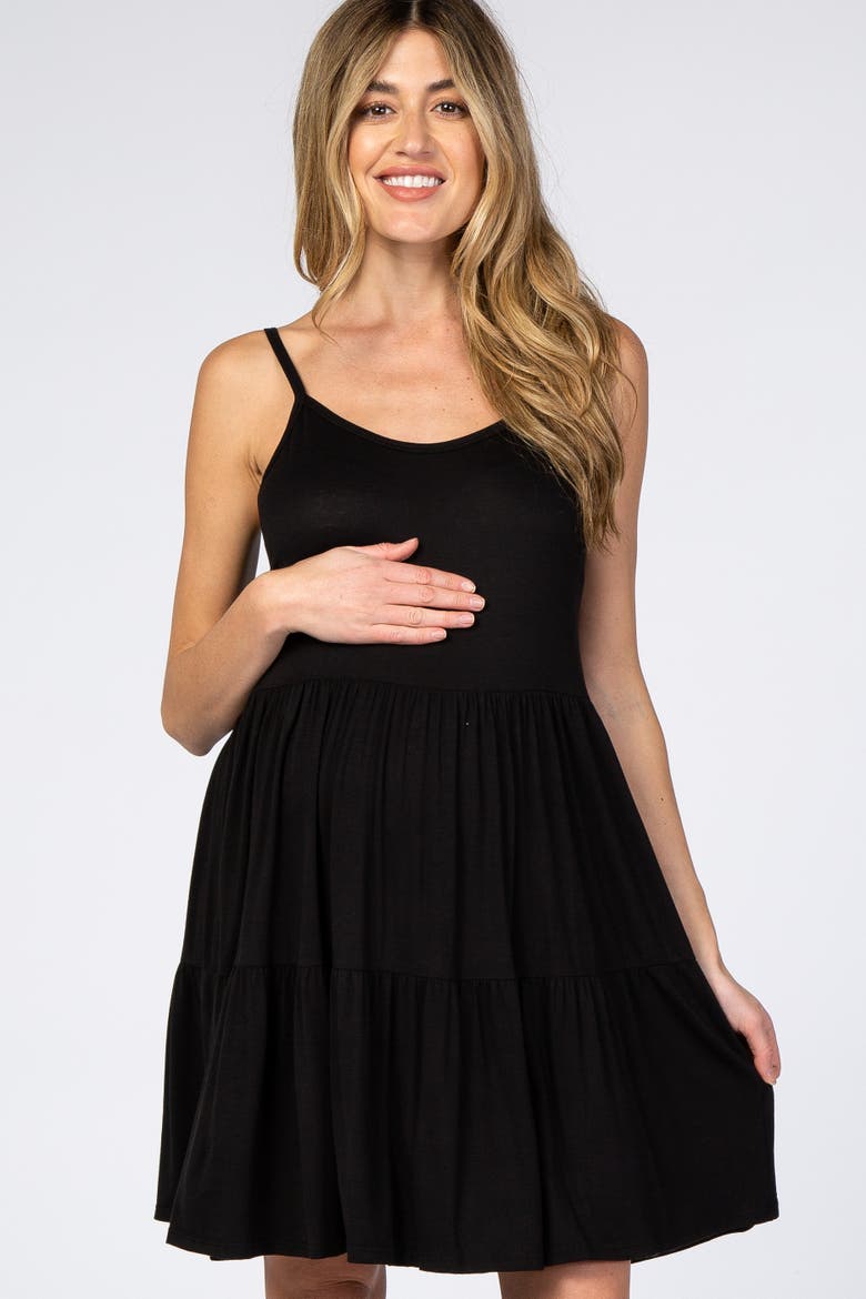 Tiered Tank Dress, Main, color, Black