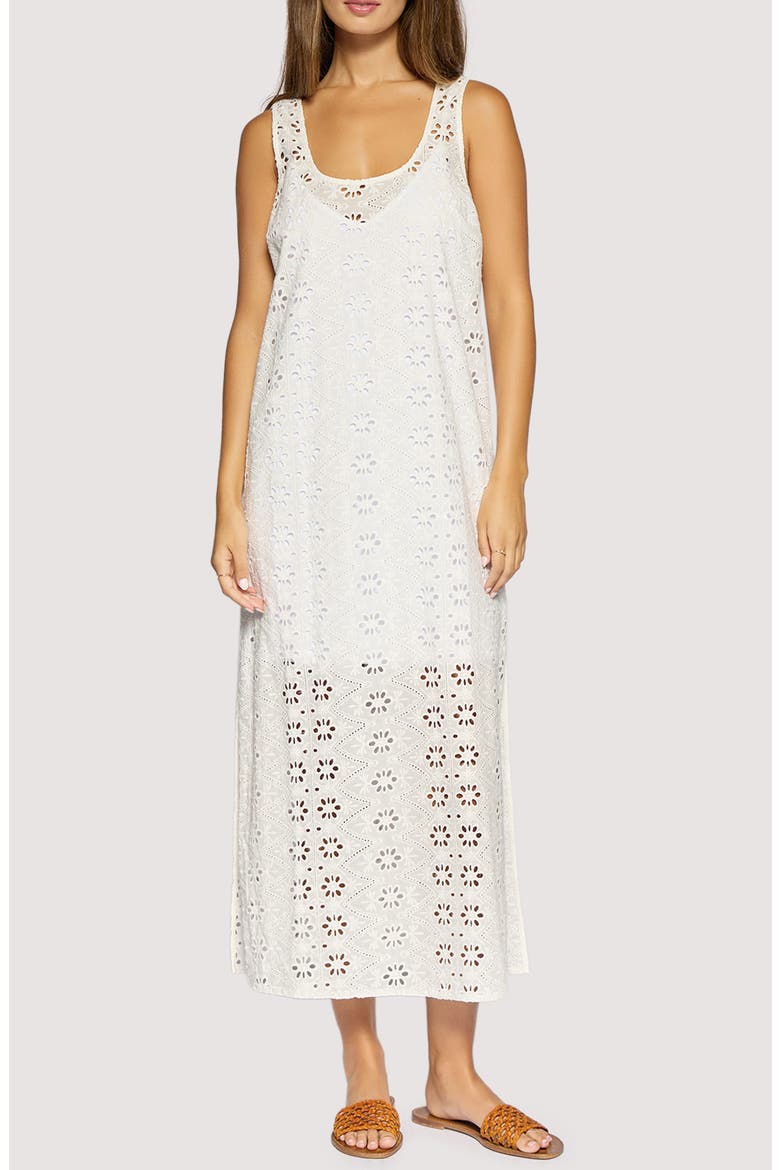 Dolce Marina Eyelet Lace Maxi Dress, Main, color, WHITE