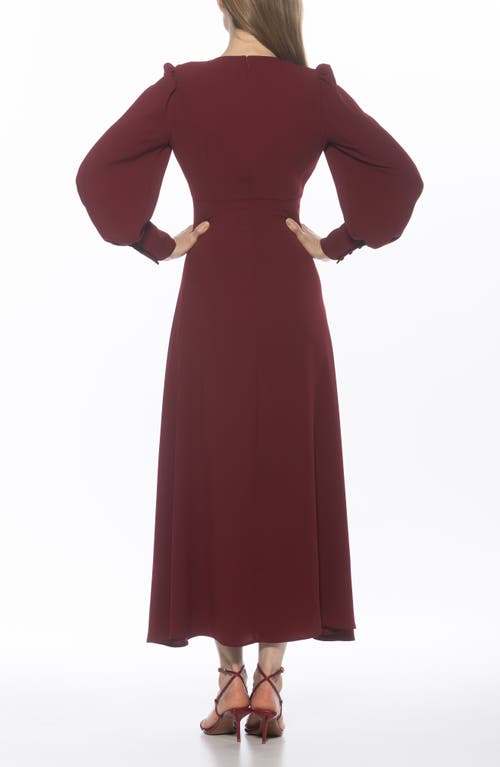 Alexia Admor Yesenia Long Sleeve Empire Waist Maxi Dress In Burgundy