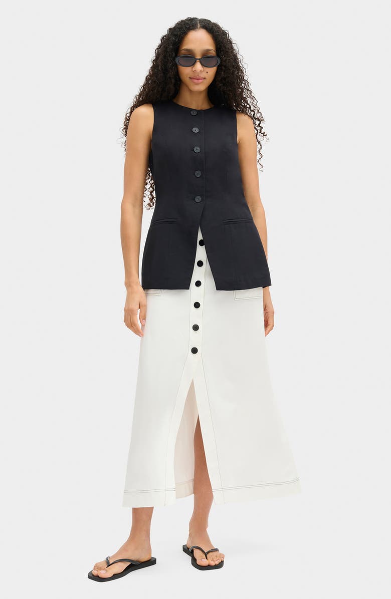 ALIGNE Robin Cotton Blend Skirt, Alternate, color, White