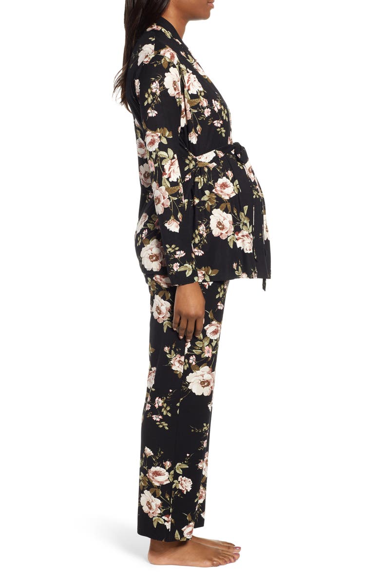 Angel Maternity Floral Maternity/Nursing Pajamas, Alternate, color,