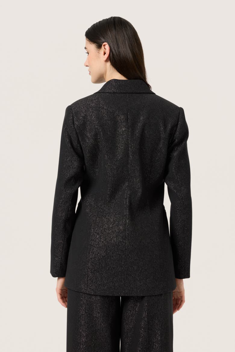 SLCahlina Single-breasted Glitter Blazer, Alternate, color, Gun Metal