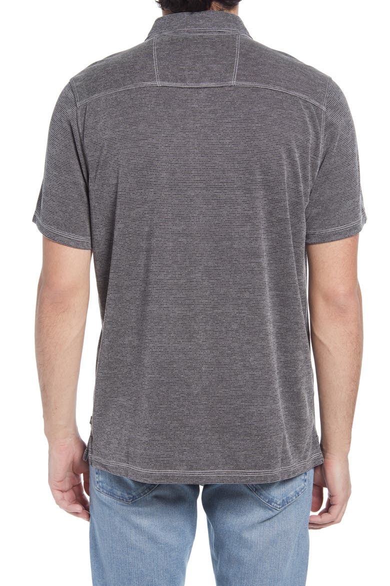 Paradiso Cove Stripe Polo, Alternate, color, COAL