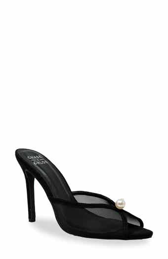 Halston Faux Pearl Mesh Sandal