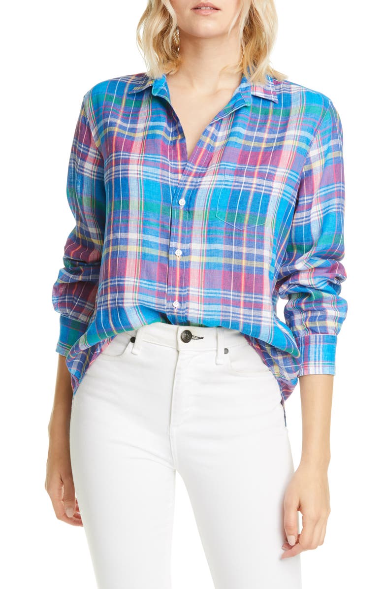 Frank & Eileen Plaid Linen Button-Up Shirt, Main, color,