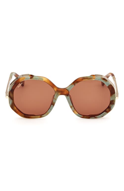 Max Mara Menton 57mm Round Sunglasses