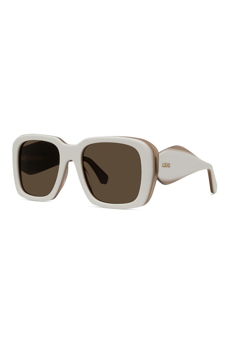 Signature 53mm Square Sunglasses, Alternate, color, IVORY / BROWN