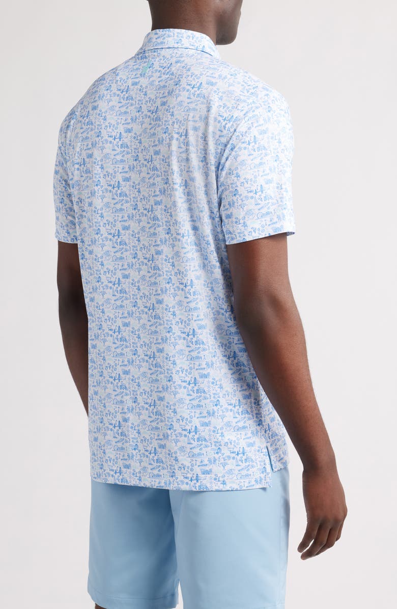 johnnie-O Jo 20th Travel Print PREP-FORMANCE Golf Polo, Alternate, color, Palisades Blue