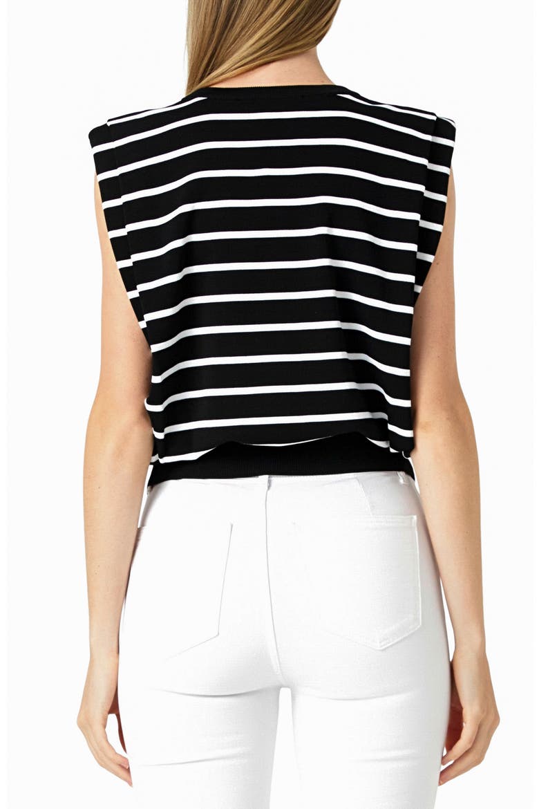 Stripe Sleeveless Knit Top, Alternate, color, BLACK/ WHITE