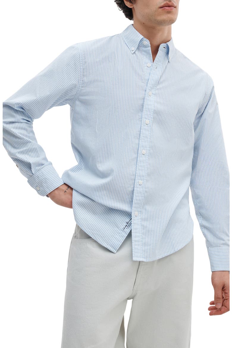 Classic Fit Oxford Button-Down Shirt, Main, color, LIGHT BLUE STRIPE
