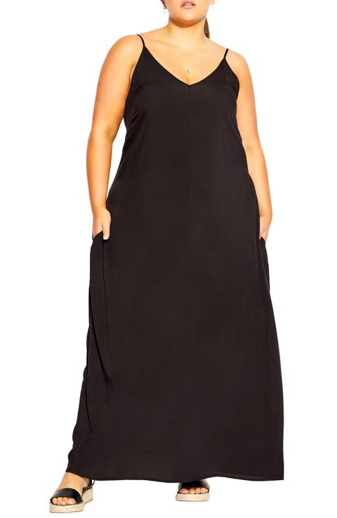 V-Neck Maxi Dress (Plus Size)