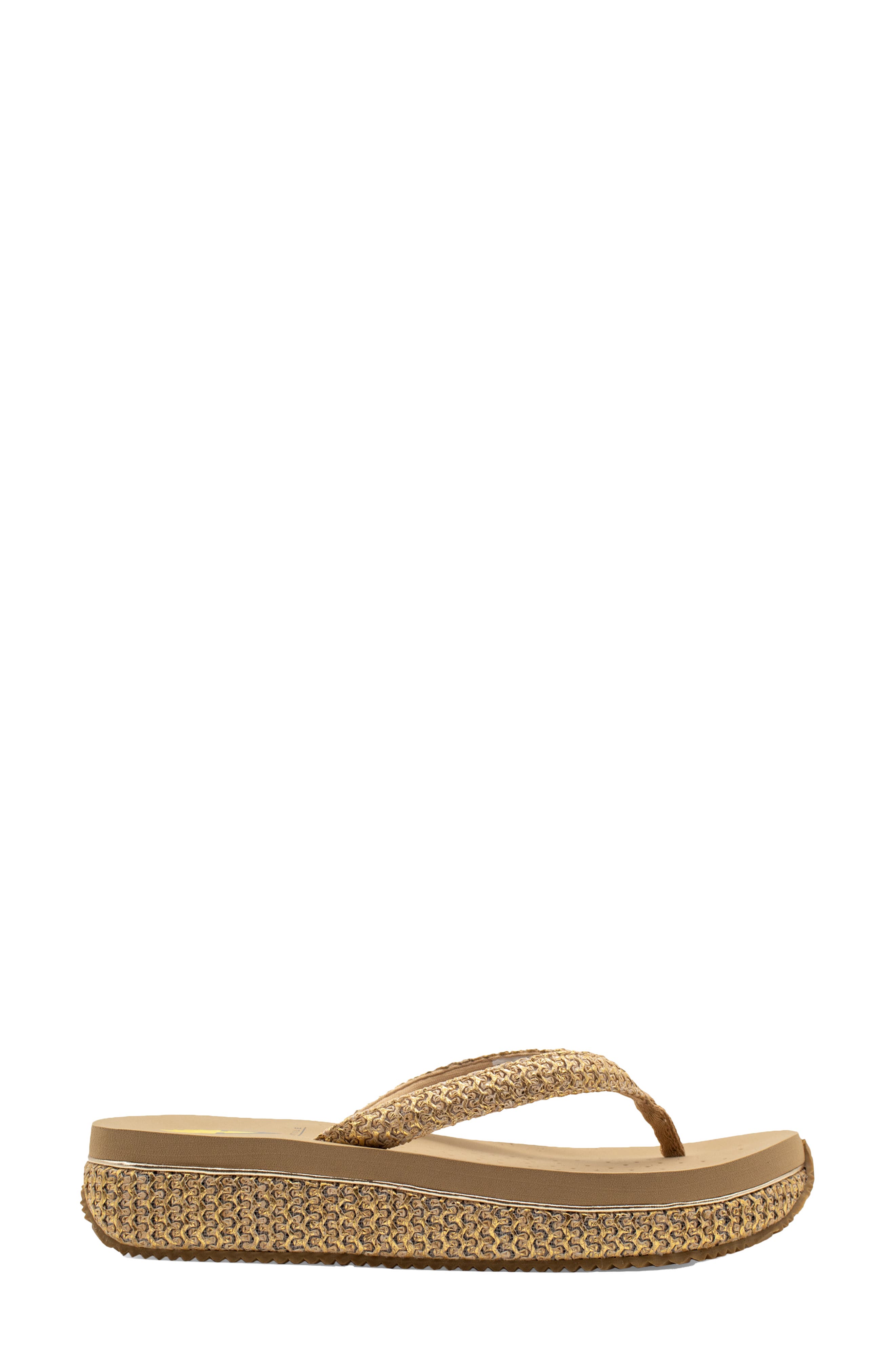 Volatile Palau Platform Flip Flop, Alternate, color, Gold