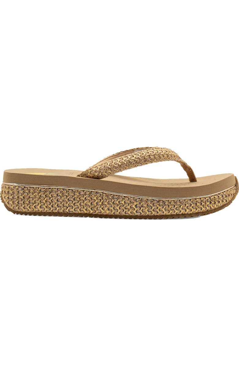 Volatile Palau Platform Flip Flop, Alternate, color, Gold