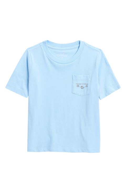 Kids' Soccer Balls Cotton Graphic Pocket T-Shirt (Toddler, Little Kid & Big Kid)