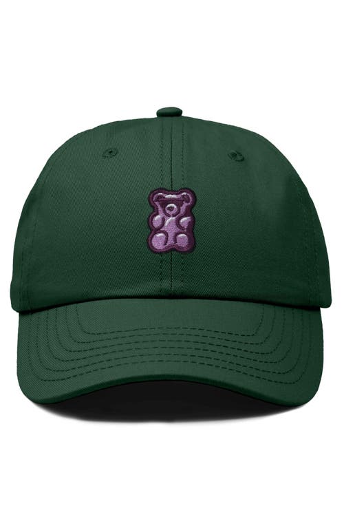 Dalix Purple Gummy Embroidered Cap In Dark Green