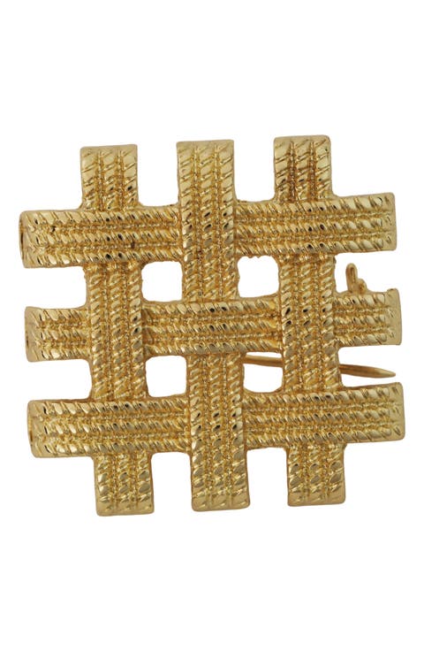 Woven Grid Brooch