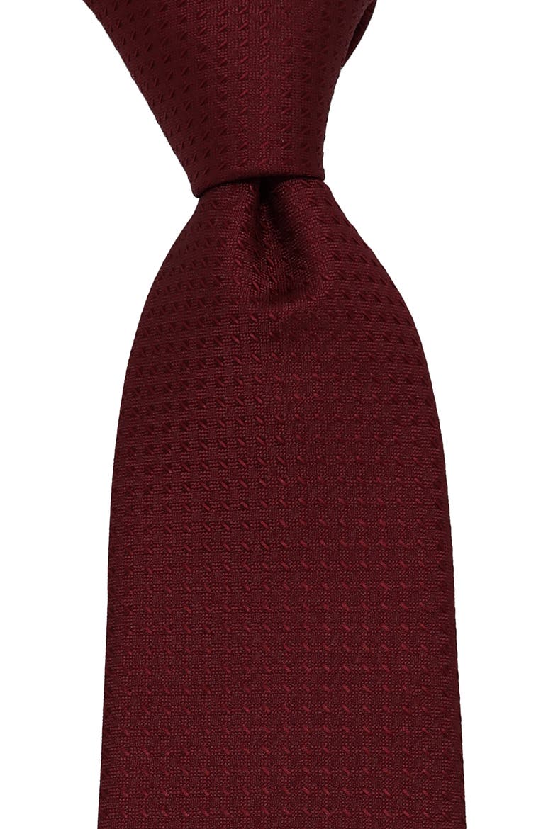 Solid Textured Tie, Alternate, color, BURGUNDY