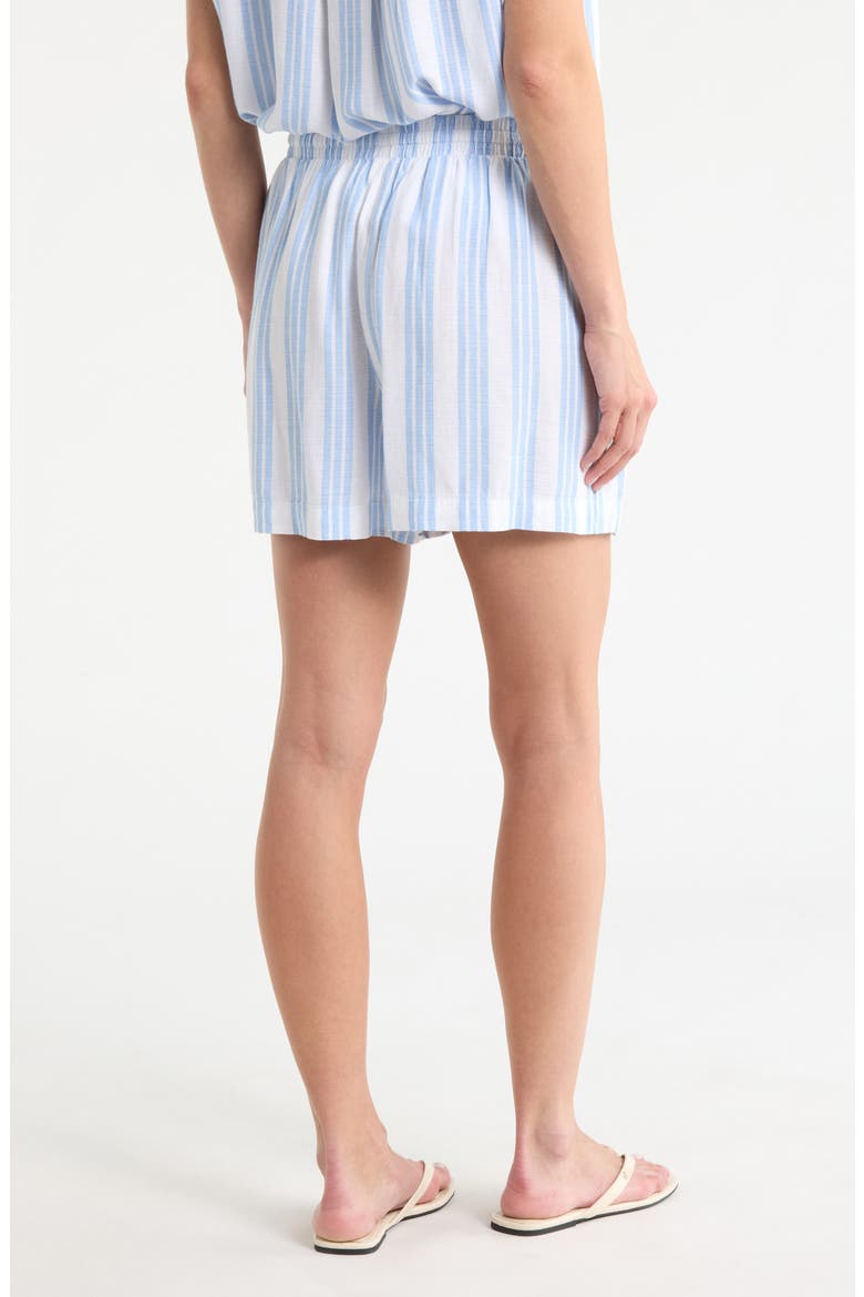 Marseille Linen Blend Drawstring Shorts, Alternate, color, STEEL BLUE/ WHITE
