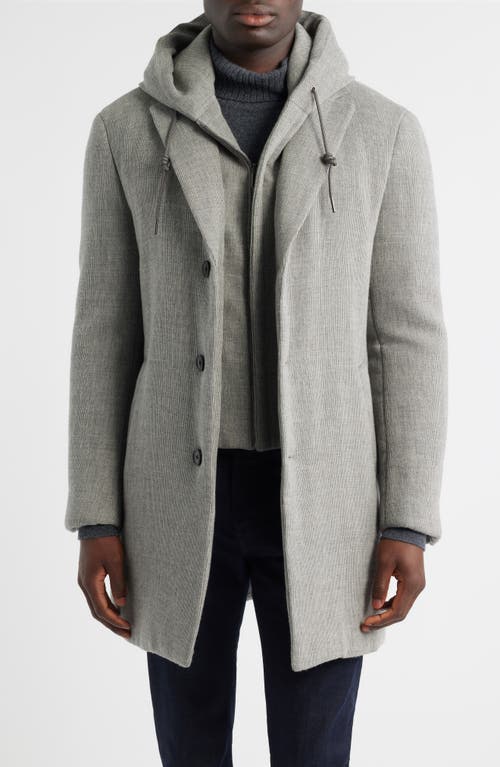Cardinal of Canada Tyson Topcoat with Removable Hooded Bib in Grey Melange  product