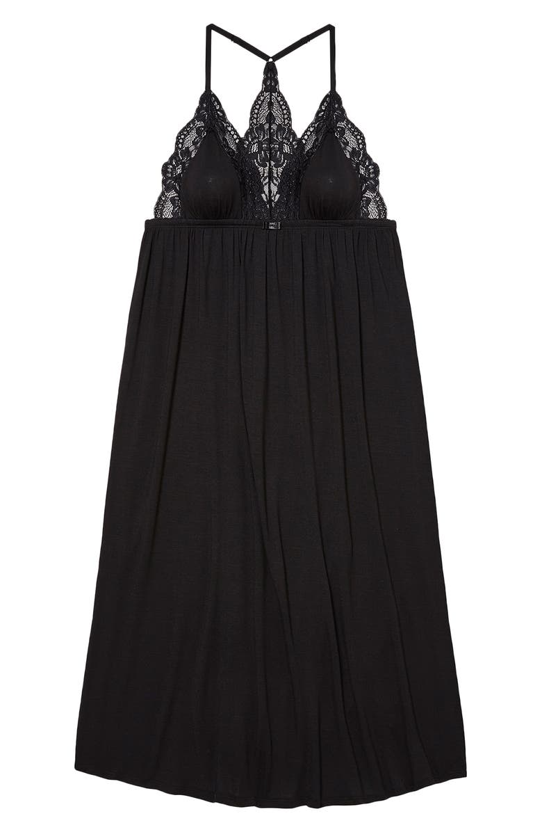 JOURNELLE Emma Long Lace Chemise, Main, color, Noir