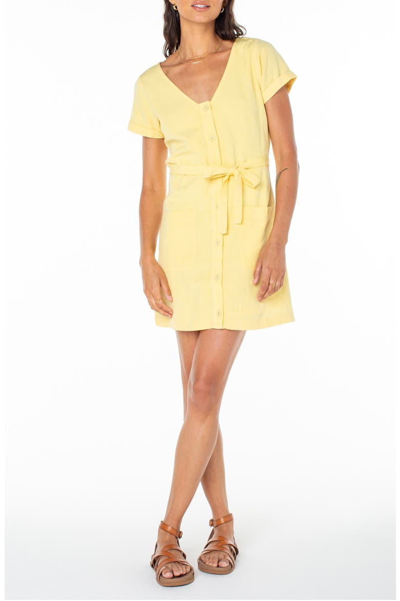 Kona Belted Button-Up Minidress, Main, color, SNAPDRAGON SOLID