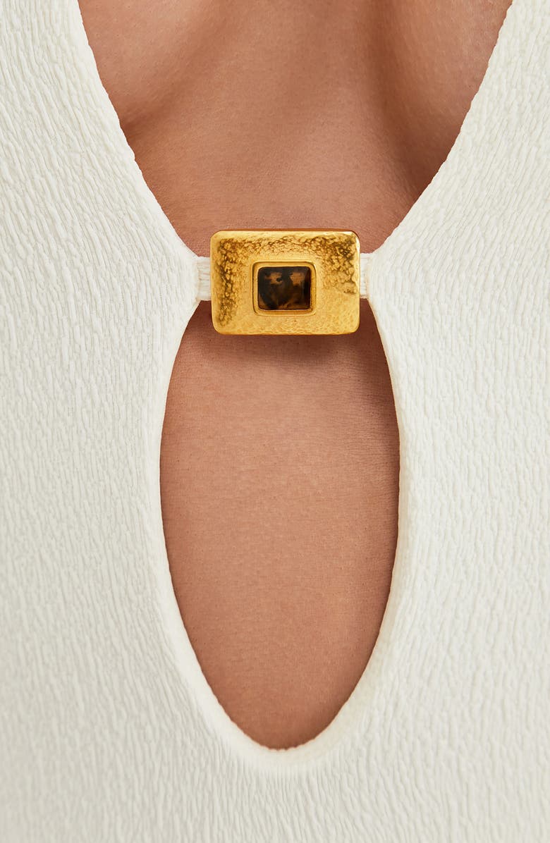 ViX Paula Hermanny Firenze Liza Cutout One-Piece Swimsuit, Alternate, color, White