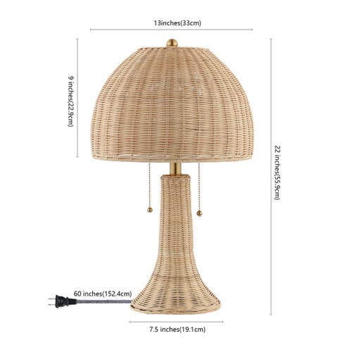 Jonathan Y Joanie Bohemian Rustic Iron Led Table Lamp In Natural