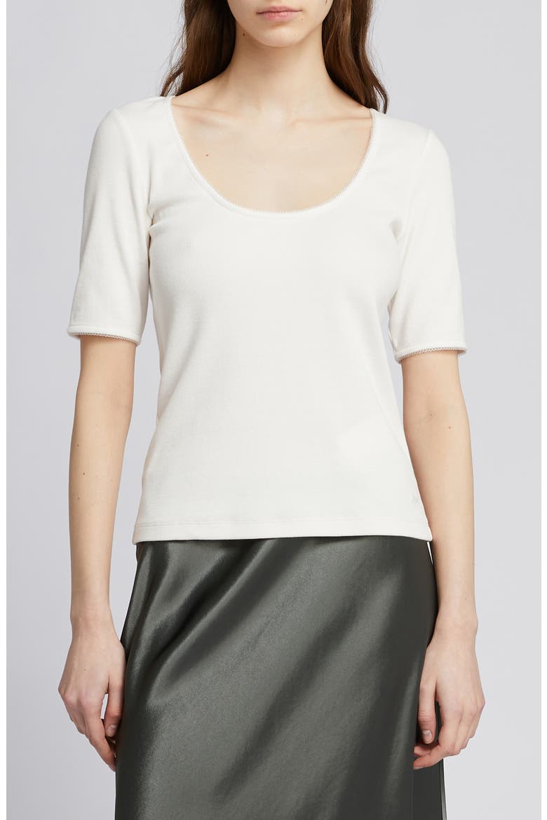 Taglio Scoop Neck Top, Main, color, WHITE
