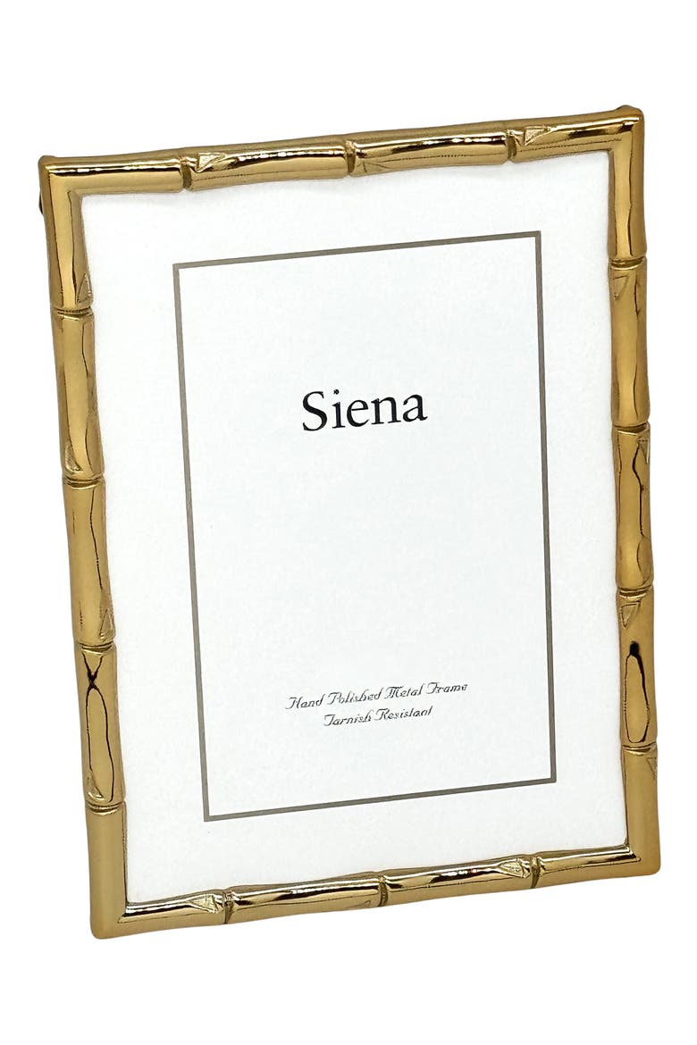 Goldtone Bamboo Design 5" x 7" Picture Frame, Main, color, GOLD