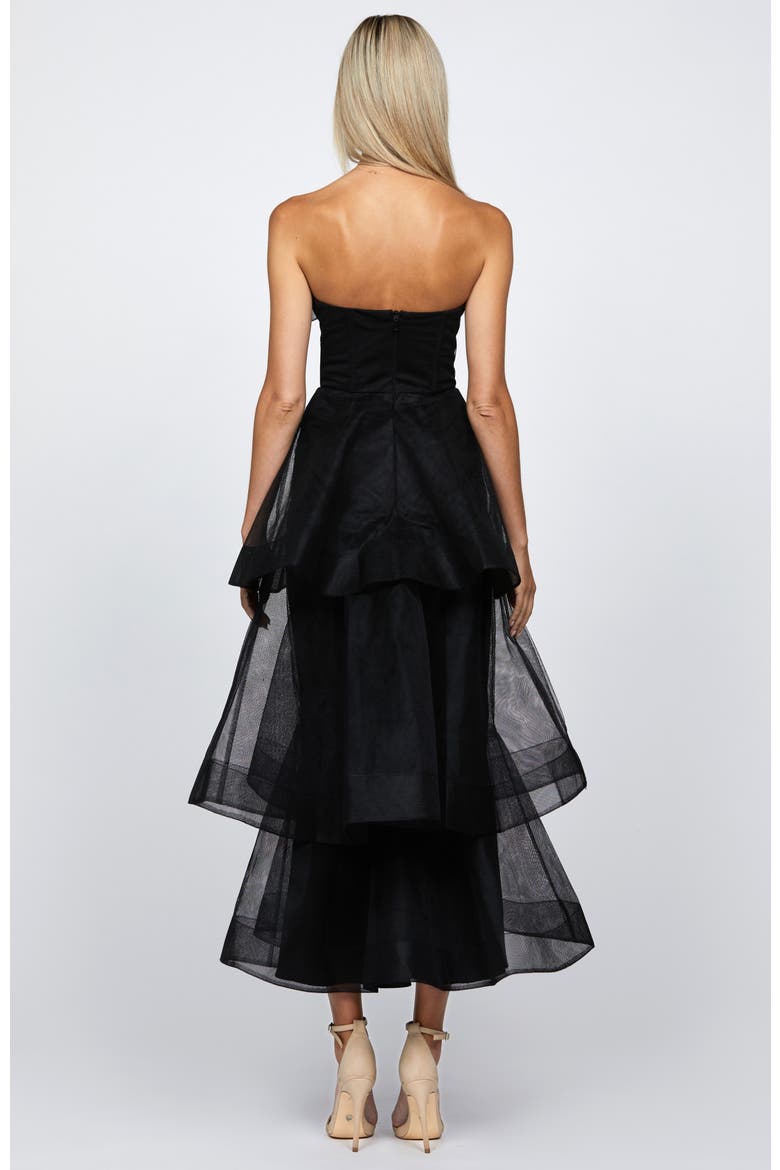 Kascade Tiered Ruffle Midaxi, Alternate, color, BLACK
