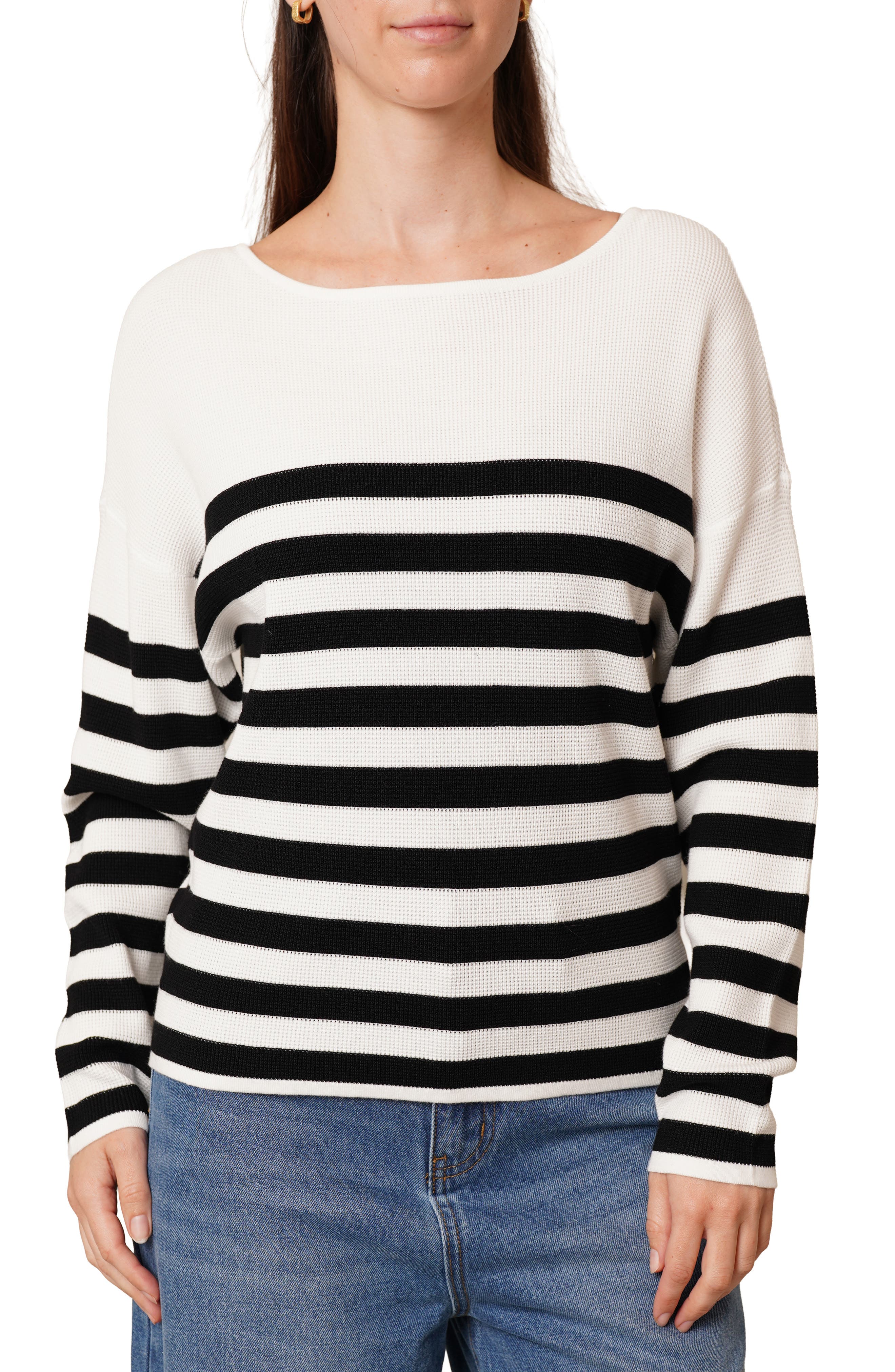 CYRUS Stripe Waffle Sweater