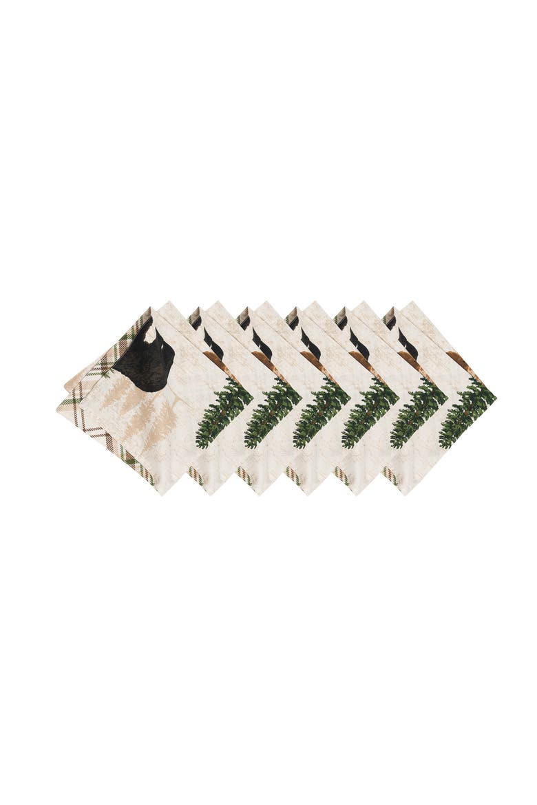 Nolan Pines Napkin Set of 6, Alternate, color, brown