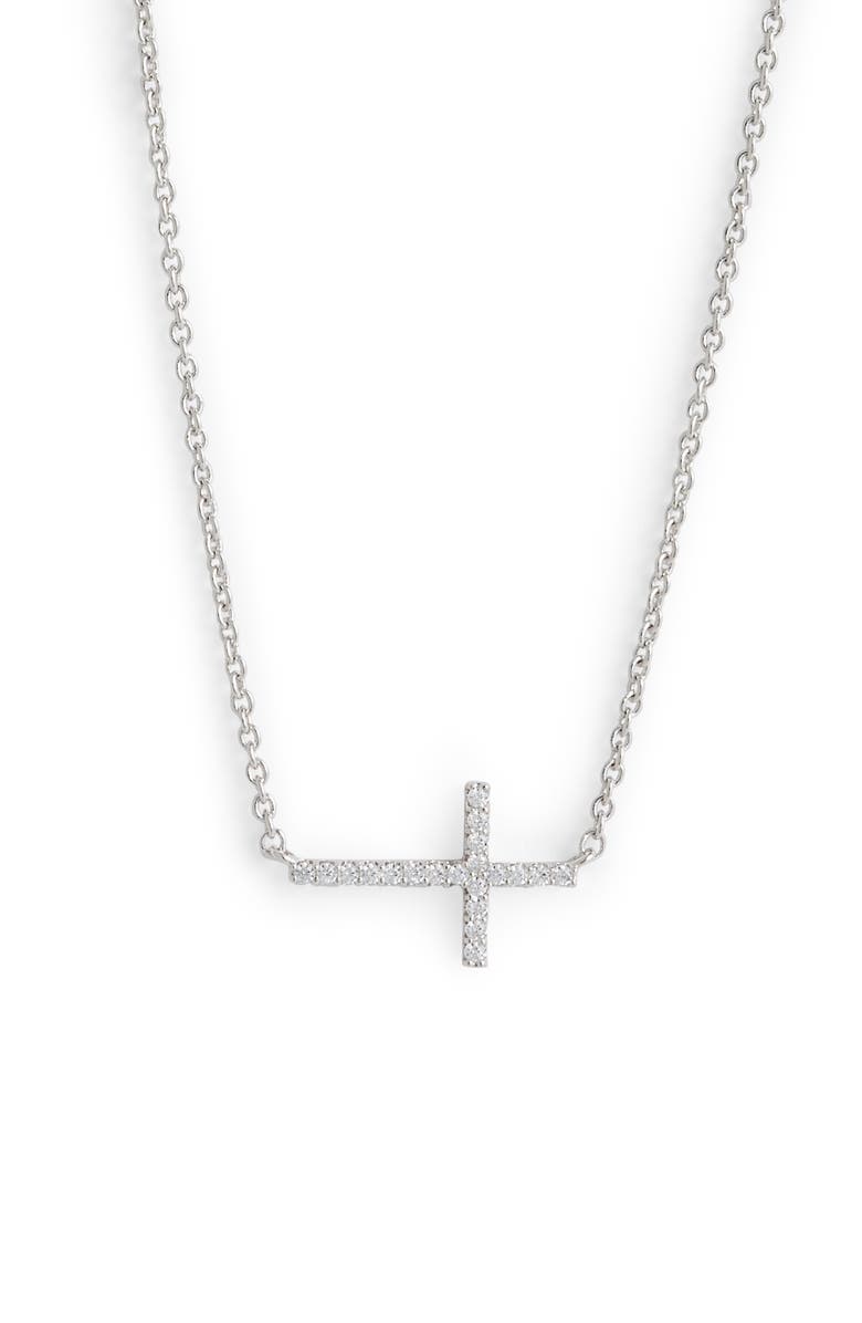 Nadri Cross Pendant Necklace, Main, color, 