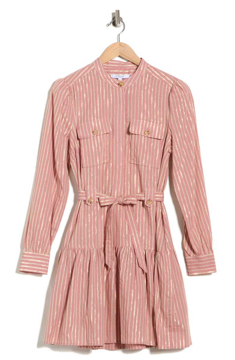 Derek Lam 10 Crosby Kayla Utility Mini Shirtdress, Alternate, color, Rosewood/ Gold