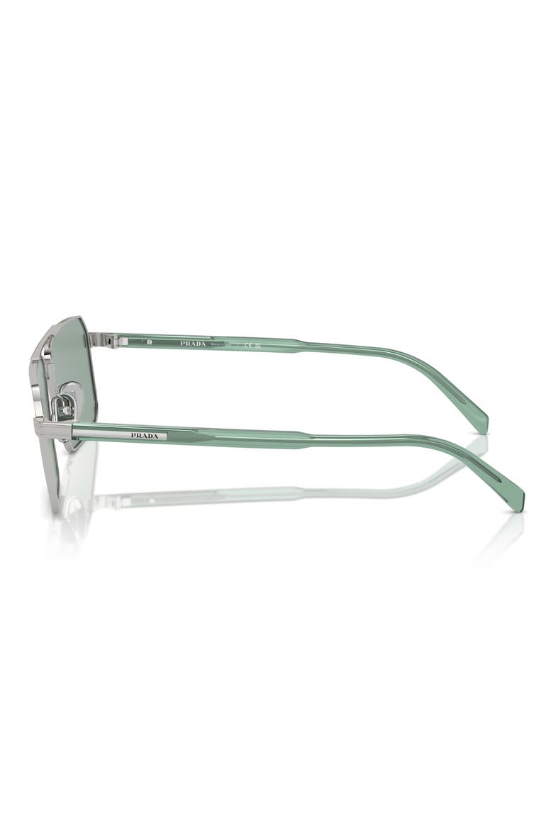61mm Rectangular Sunglasses, Alternate, color, SILVER