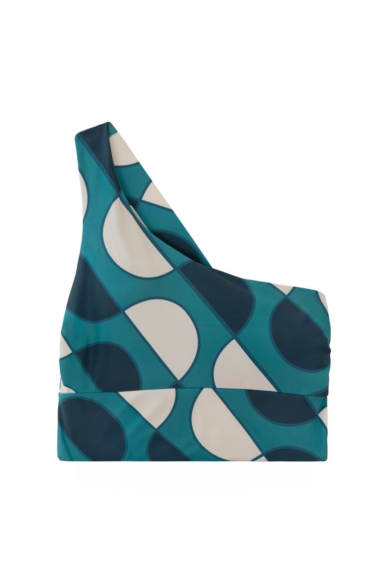 One Shoulder Crop Swim Top, Alternate, color, Riptide