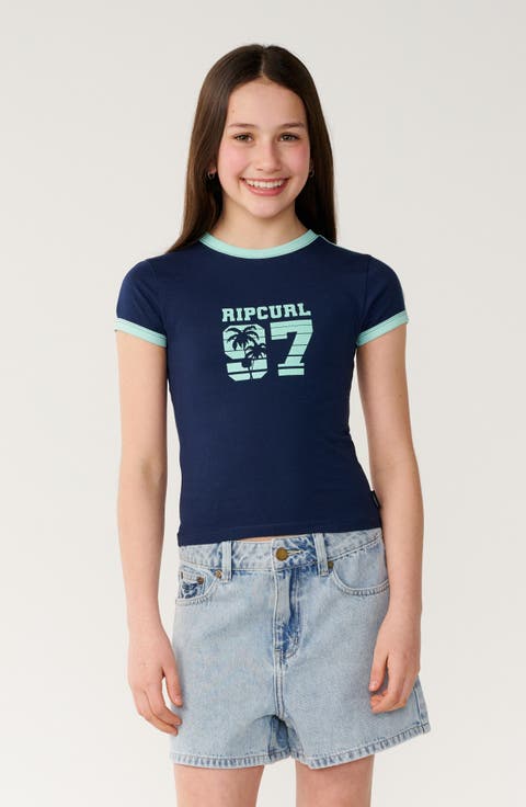 Kids' Surf 97 Graphic Fitted Ringer Tee