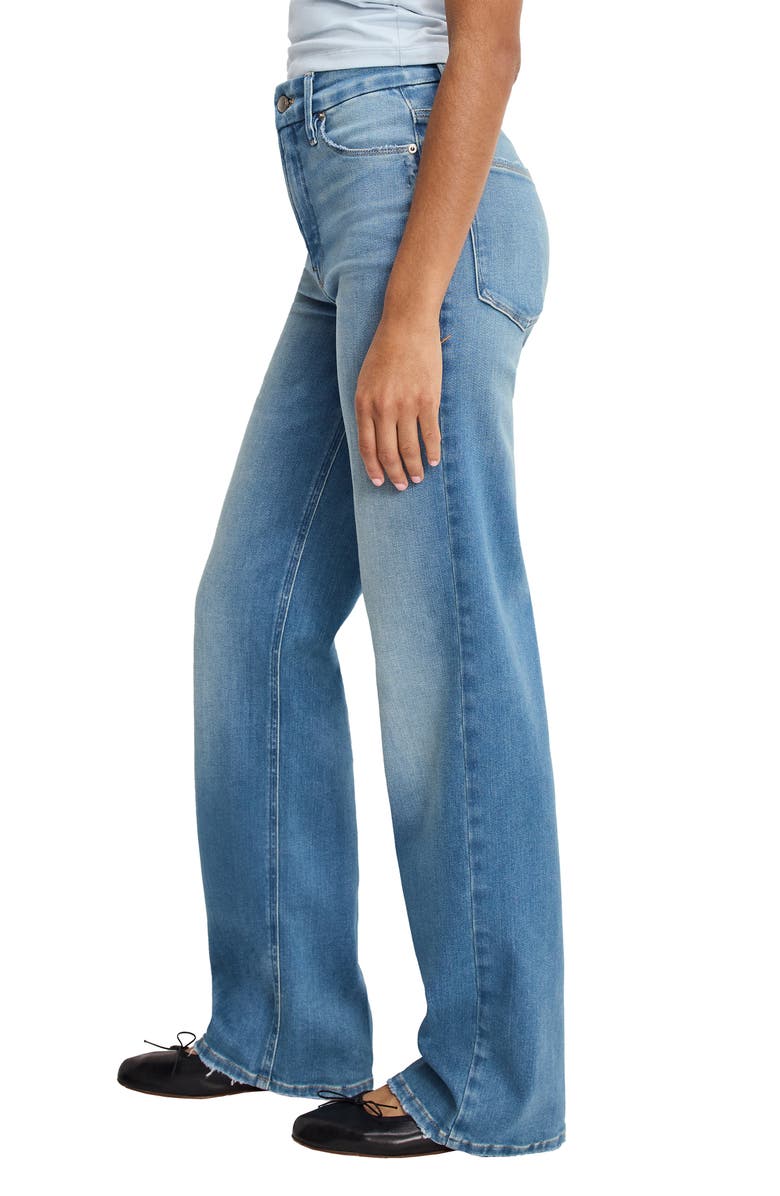 Good American Soft-Tech Good True Relaxed Straight Leg Jeans, Alternate, color, Indigo1125