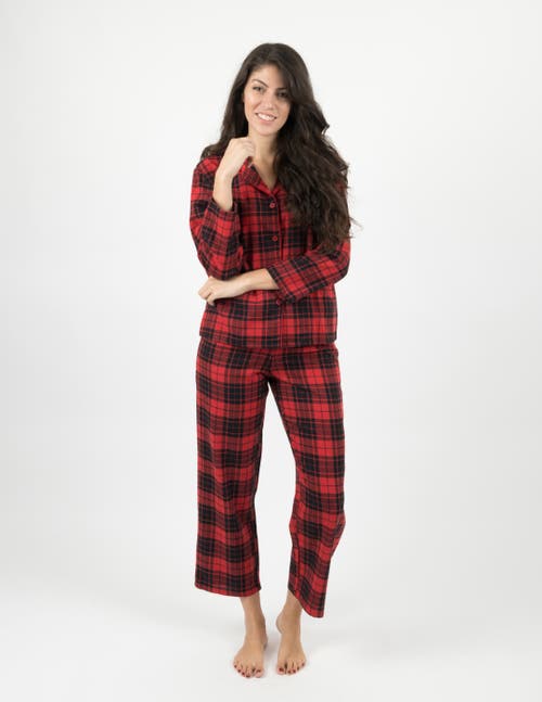 Leveret Cotton Flannel Printed Holiday Pajama Set In Multi