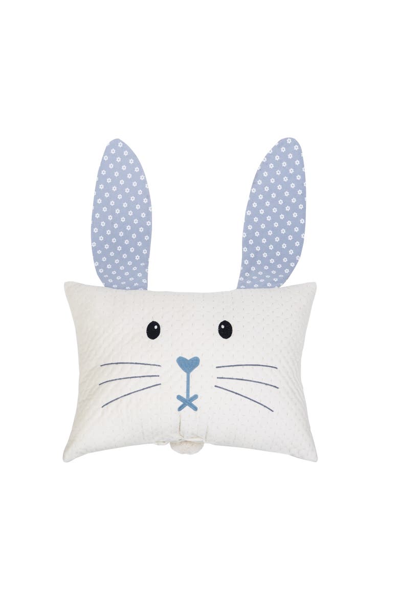 Boy Easter Bunny w/ Flap Ears Decorative Accent Pillow, 13" x 18", Main, color, Blue