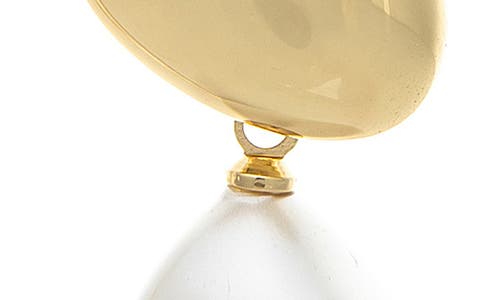 Rivka Friedman 18k Gold Plated Pebble Faux Pearl Drop Earrings In Gold