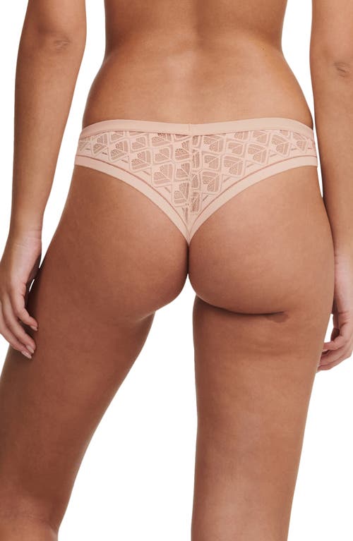 Chantelle Lingerie Ace Lace Trim Thong In Nude Blush