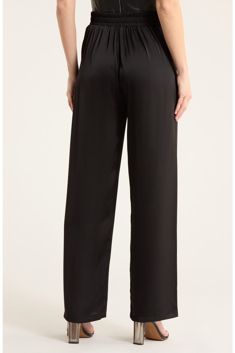 Satin Wide Leg Pants, Alternate, color, BLACK